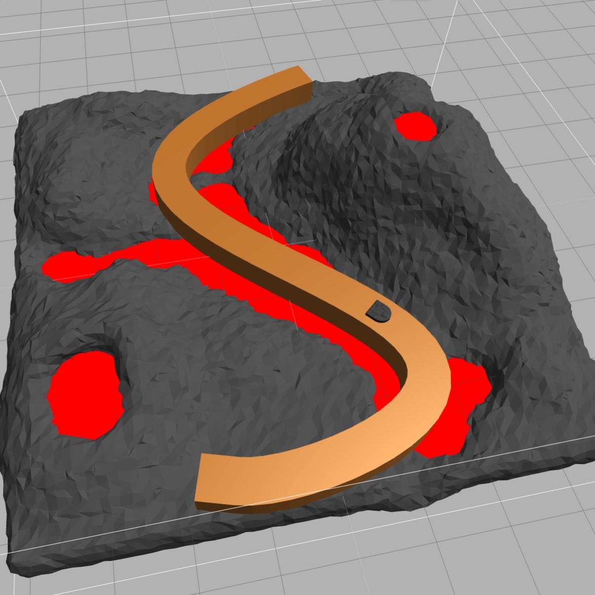 The Bridge of Doom accross dangerous lava.